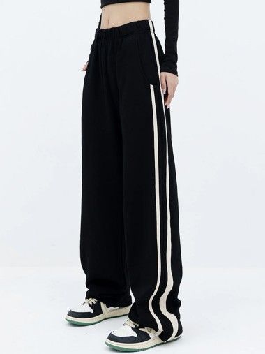 Contrast Stripe Baggy Sweatpants - pespoints