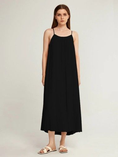 Strappy Textured Draped Midi Dress - pespoints